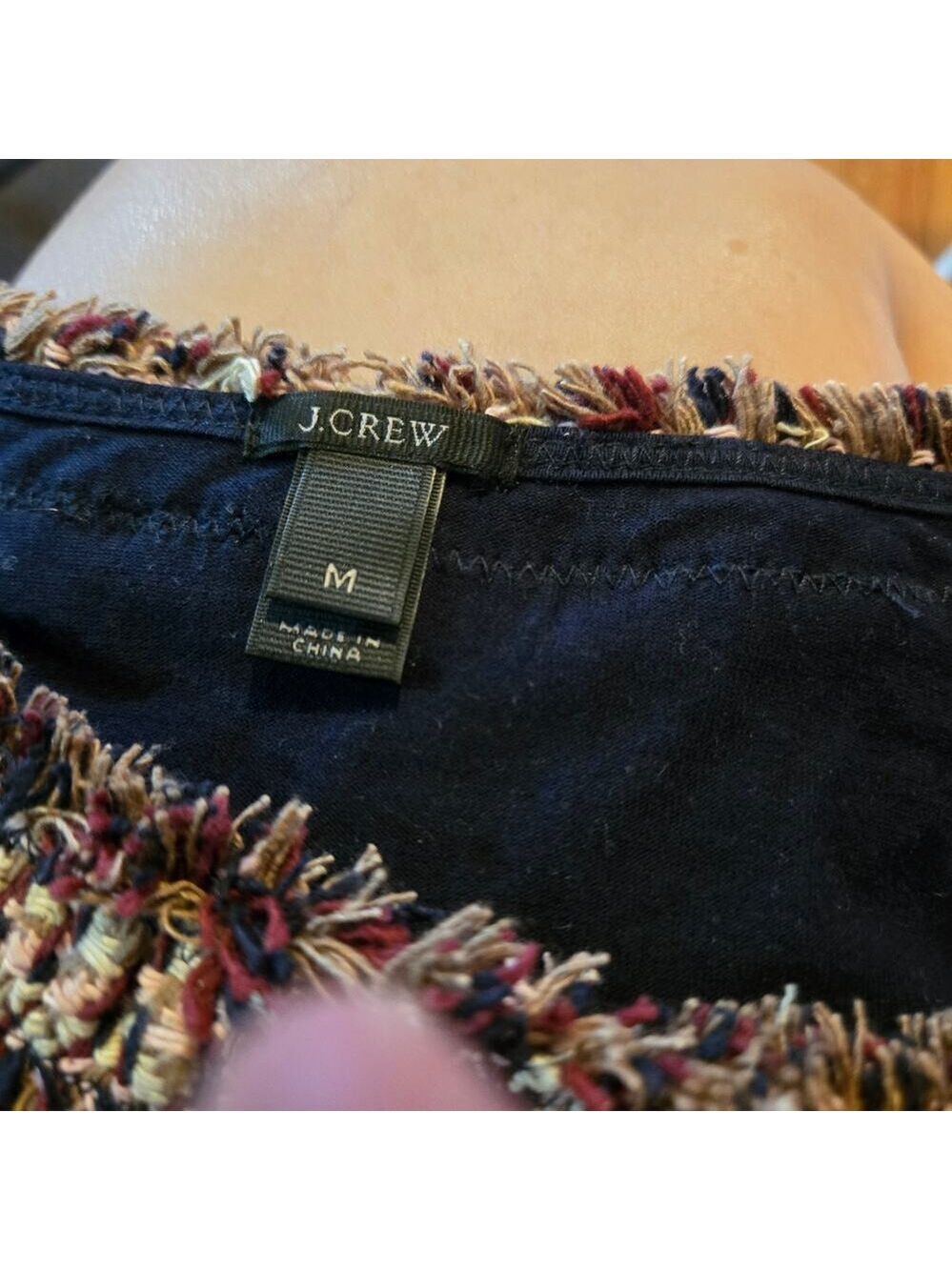 J.Crew Silk Blend Tweed Front Tee Medium Preppy Quiet Luxury - Picture 5 of 9